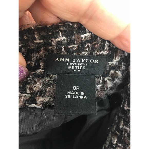 Ann Taylor Petite Short Woven Skirt Black Gray White Women's Size 0 Petite - Picture 8 of 9